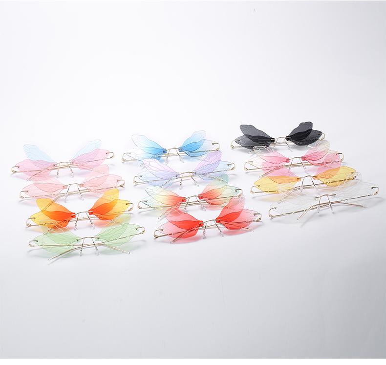 Трендовые безободковые солнцезащитные очки-градиент «Стрекоза» для женщин, 2024