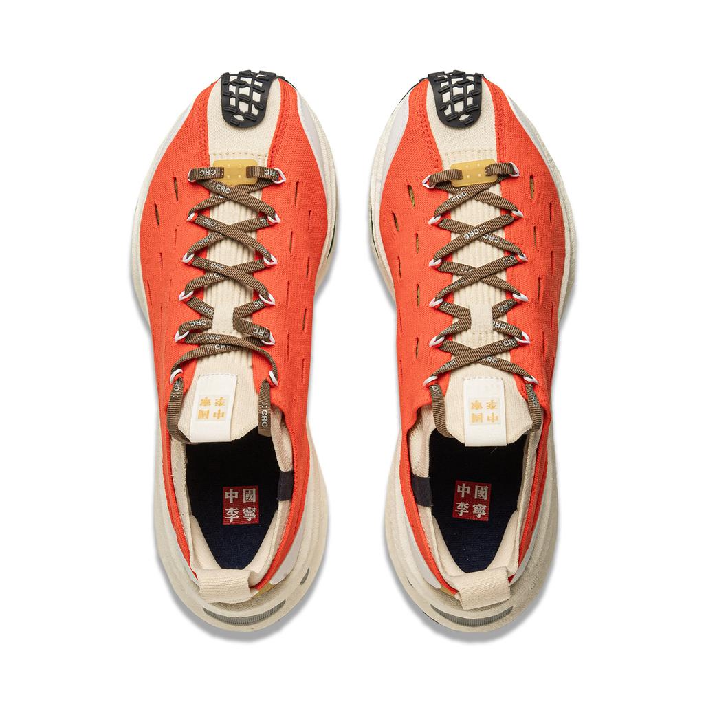 Кроссовки для бега Li Ning Trend Series Fly Electric CRC с амортизацией, износостойкие, низкие, повседневные, унисекс, оранжевые, белые AZGU043-4
