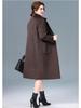 Роскошное двустороннее кашемировое пальто средней длины для женщин - Мода осень/зима Пальто из шерсти яка