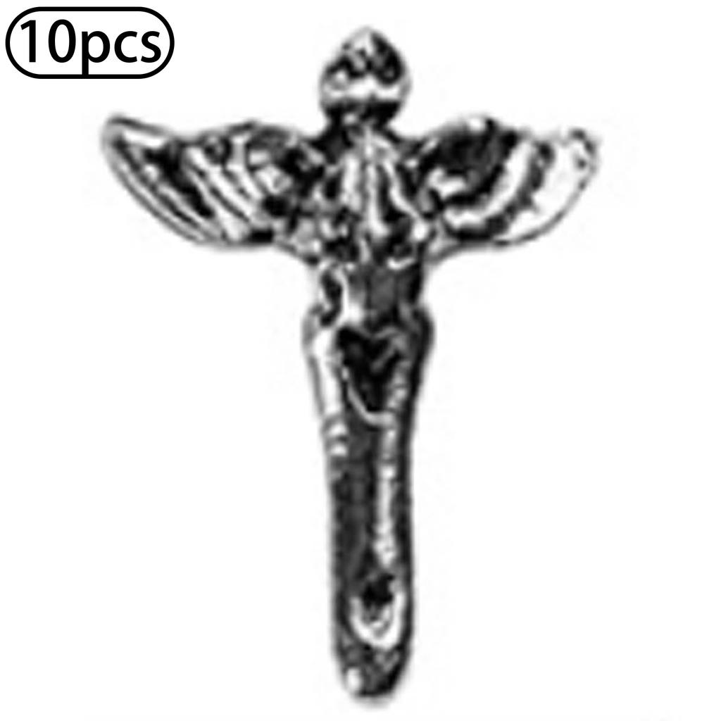 10Pcs Halloween Nail Charms Decorations 3D Metal Alloy Skull Cross Vintage Punk Style Nail Art Charms for DIY Manicure Nail Design Art Supplies