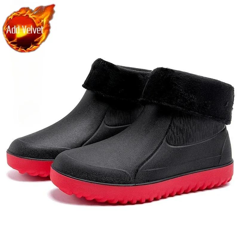 Мужские туфли из резины до щиколотки, короткие, из ПВХ, для шеф-повара, для кухни, низкие, резиновые сапоги для мужчин, подростков, износостойкие, водонепроницаемые, удобные, для взрослых