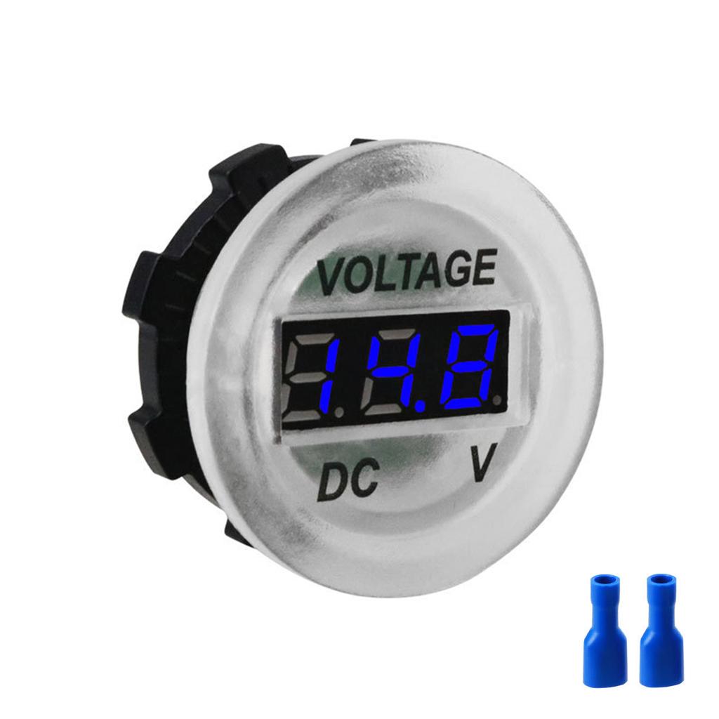 Car Mini Round Waterproof Voltmeter DC 6-35V Digital Display Voltage Meter LED Panel Digital Voltmeter Tester Display Voltmeter