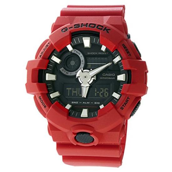 CASIO G-SHOCK GA-700-4A Men's Watch Red Black Analog-Digital Tactical 20 ATM