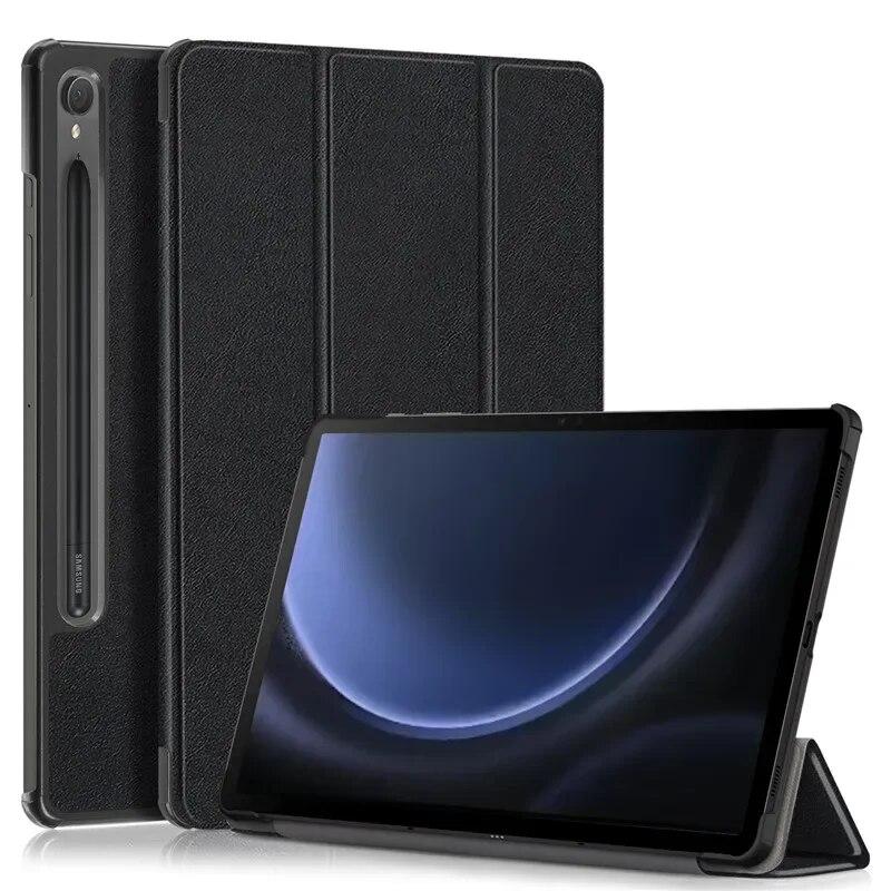 Кожаный чехол для планшета Samsung Galaxy Tab S9 FE S9FE 2023, чехол 10,9 дюйма, складная магнитная подставка, чехол Smart Folio для планшета Samsung Tab S9 FE