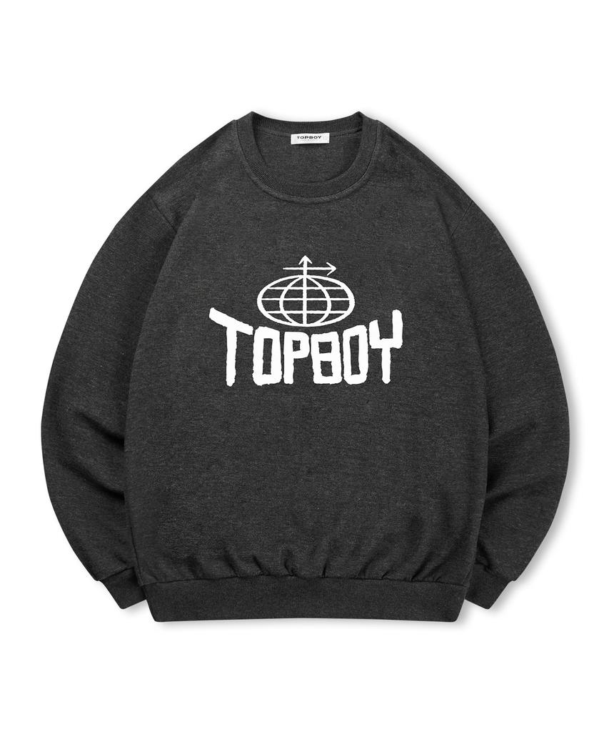 TOPBOY [Без флиса или с флисовой подкладкой] Свитшот с принтом Aeroglobe (Тип C)
