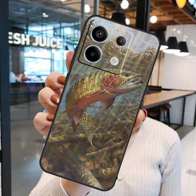 Rainbow Trout Fishing Skin Case For Xiaomi Redmi Note 13 Pro 10 11 12 14 15 Pro Plus Redmi 15C 14C 10C 12C 13C 15 Cover