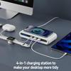 4 в 1 USB Type C Hub Беспроводное зарядное устройство 15 Вт Многопортовое QC3.0 Светодиодный индикатор быстрой зарядки для iPhone iWatch Гарнитура Android Phone