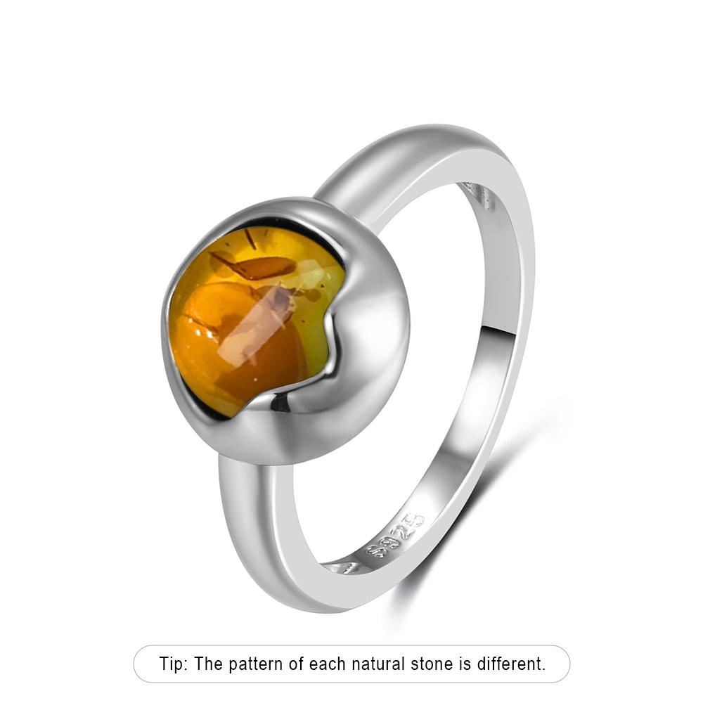 Кольцо из стерлингового серебра с натуральным янтарём, в форме цветка, овальное, лепестки, янтарные камни, подарки, изысканные украшения для женщин