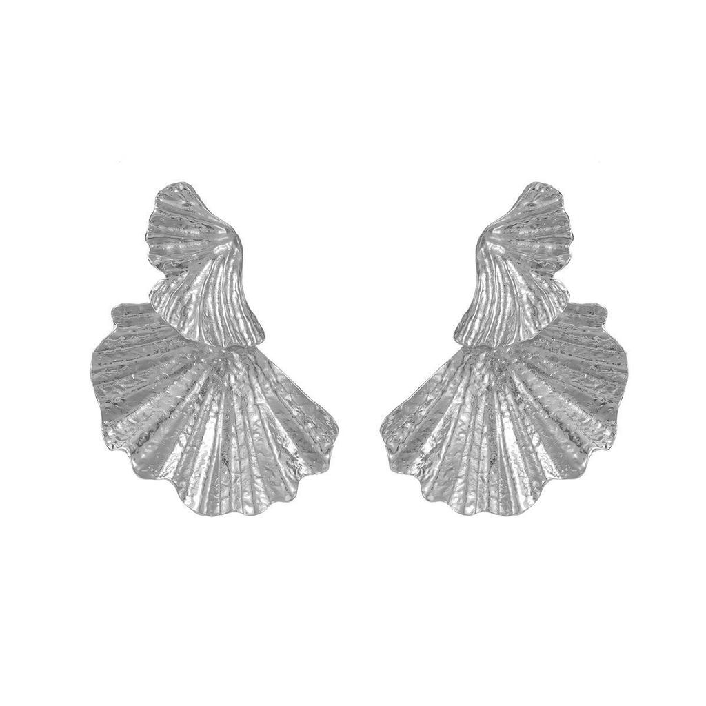 Floral Alloy Earrings: European & American Style, Exaggerated Design for Women