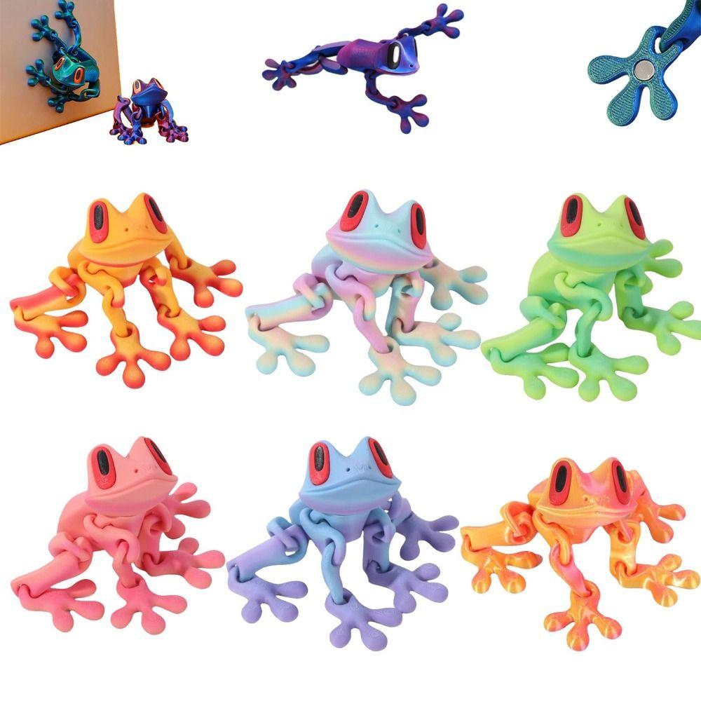 Realistic Magnetic Frog Toy Stress Relief Toys Jointed Jumping Frogs Model Frog Fridge Magnets