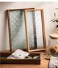 Japanese Style Rectangular Wooden Tray, Light Luxury Glass Home Decoration Storage Living Room Coffee Table Tray