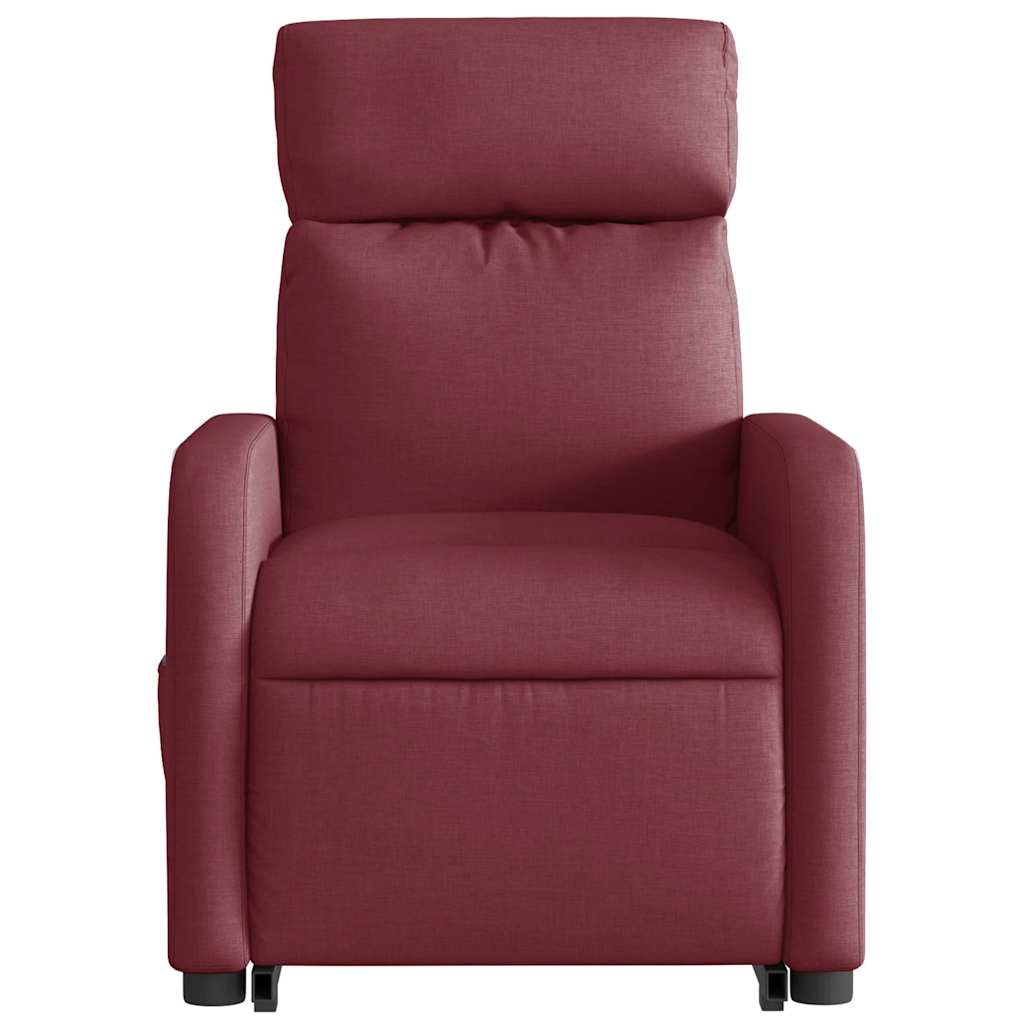 Recliner with Rising Aid Burgundy Fabric