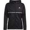 Logo Print Reflective Stripe Running Hooded Jacket Men Outerwear Black HM8435