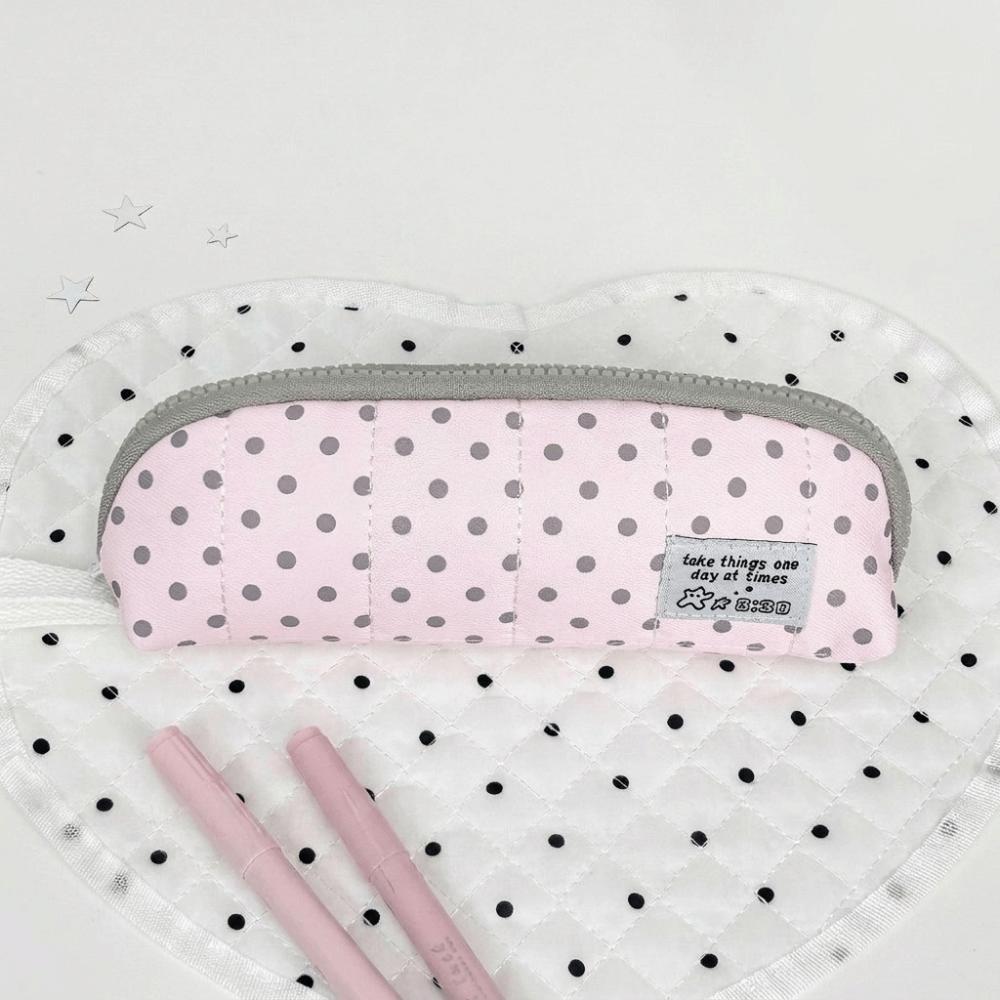 Y2k Pen Bag Cloth Pencil Pouch Makeup Cosmetic Storage Polka Dot Pencil Case Kids Children