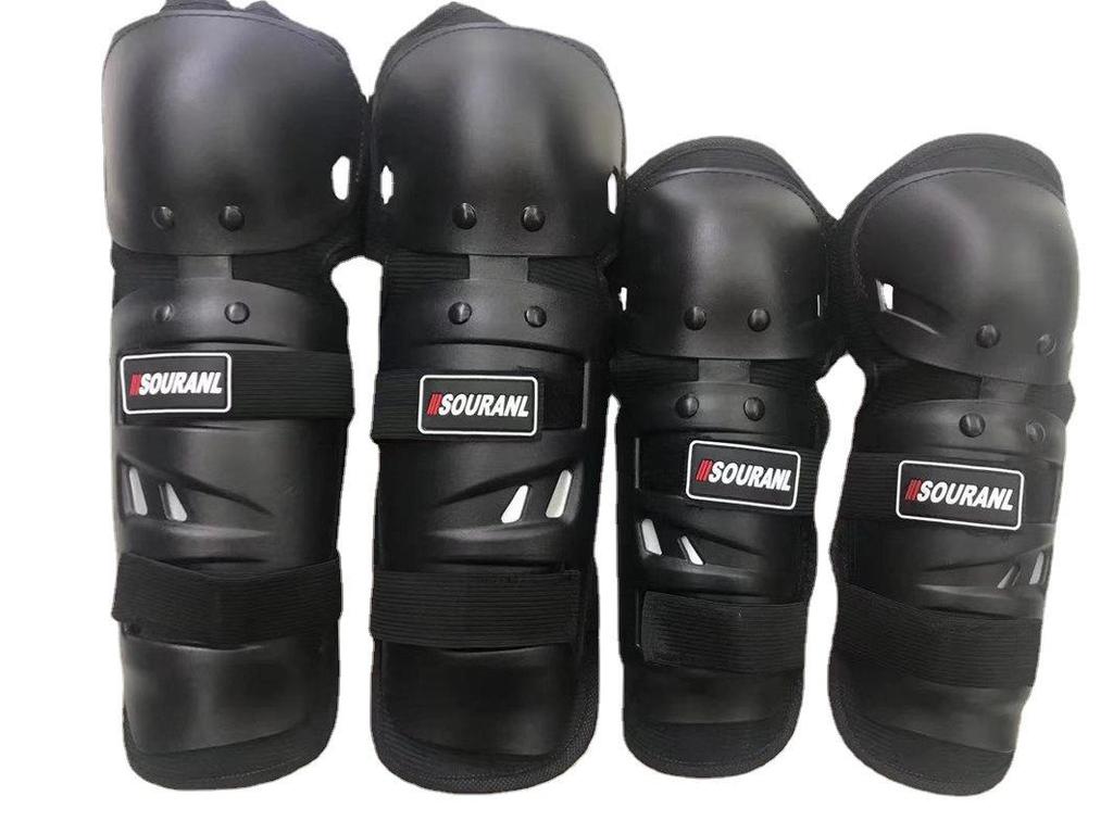 Motorcycle Off-Road Knee and Elbow Pads Set - Round Head Competition Protective Gear