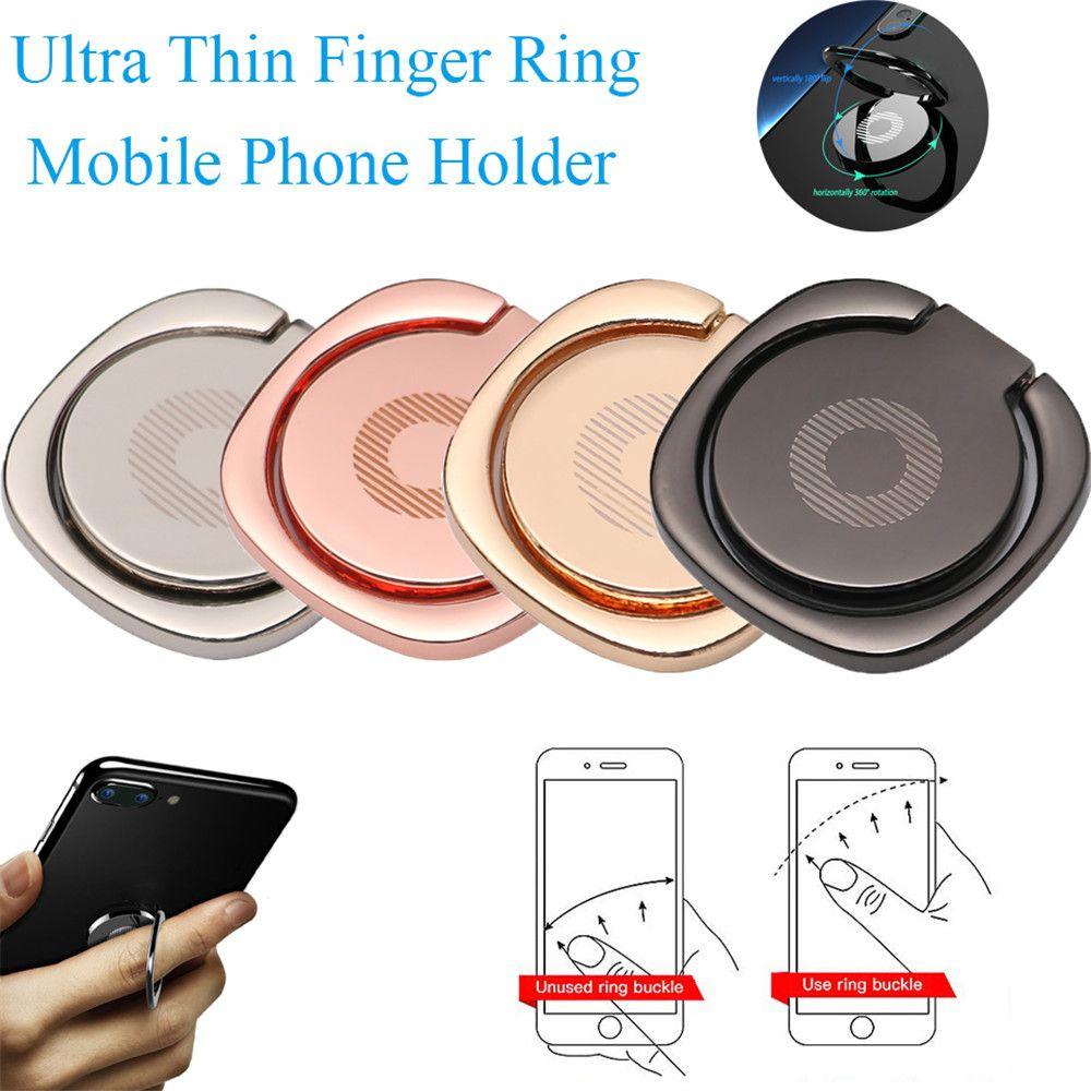 Сверхтонкая подставка для мобильного телефона из алюминиевого сплава, держатель-кольцо для пальца, автомобильный кронштейн, вращение на 360 градусов, настольная