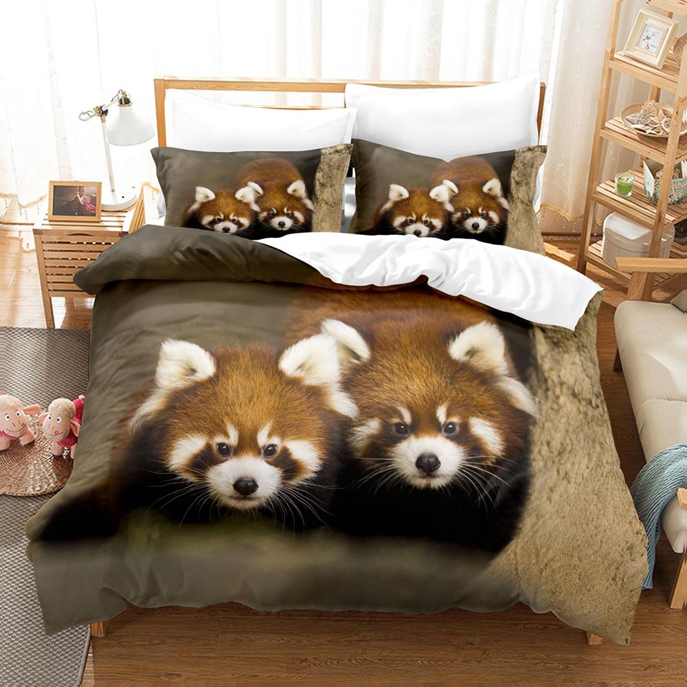 3D The Lesser Panda Bedding Sets Duvet Cover Set With Pillowcase Twin Full Queen King Bedclothes Bed Linen