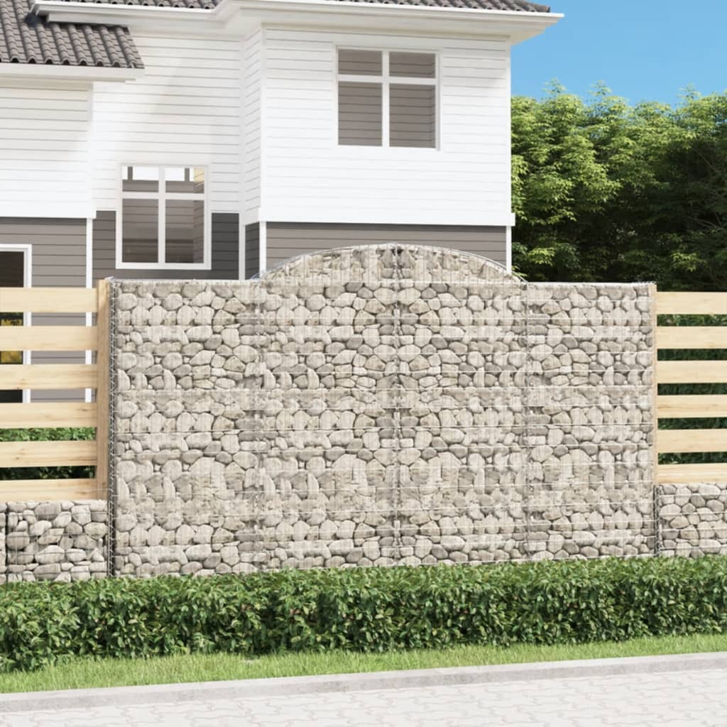 Gabion Baskets with High Arch 5 pcs 300x50x180 200 cm Galvanized Iron