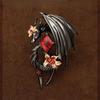 Domineering Dragon Gothic Brooch Male and Female Personality Dragon with Diamonds Black Wings Mandala Flower