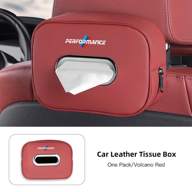 Leather Car Tissue Box Storage Bag Accessories Sticker For BMW G05 E92 E28 F40 F10 E46 E36 E53 Performance X3 X1 E62 G30 X6 F30 CY4