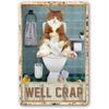 Retro Cat Coffee Metal Tin Sign Vintage Kitchen Signs Wall Decor Because Murder Is Wrong Funny Signs Bar Decorations Art Poster
