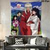 Inuyasha Kittens Whimsical Adventure Tapestry Wallmounted Fashion Print Homestay Soft Decoration Tapestry Christmas Gift Wall Covering Decoration
