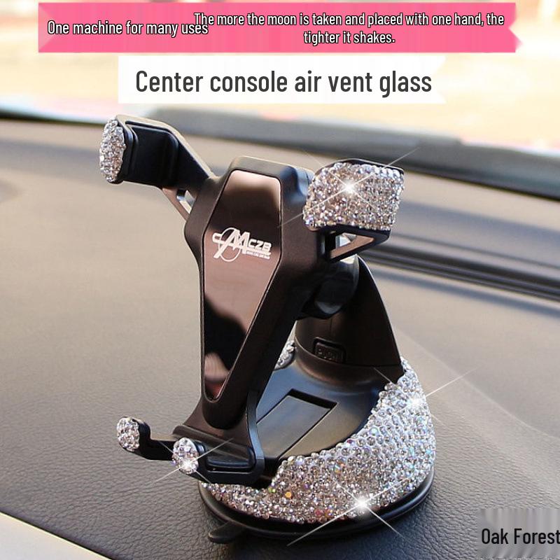 Универсальный автомобильный держатель для телефона с креплением на воздуховод, инкрустированный бриллиантами, с присоской