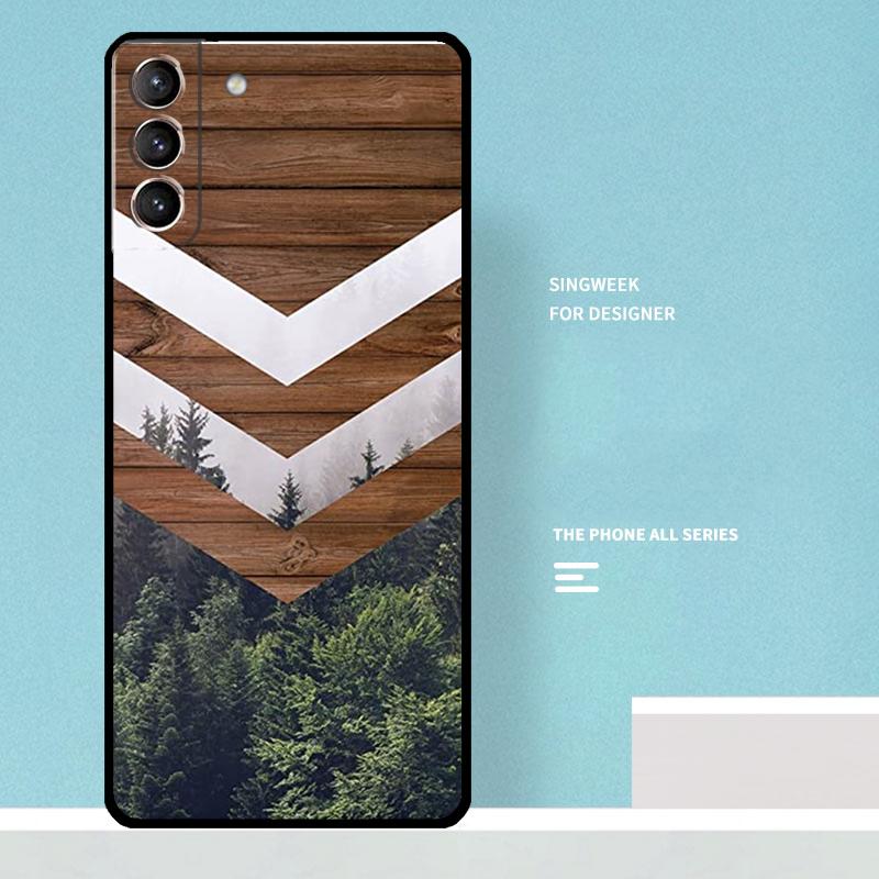 Forest Geometry Wood Nature Case For Samsung Galaxy S25 Ultra S25 FE S20 S21 S22 S23 Plus S9 S10 S24 Ultra Phone Cover