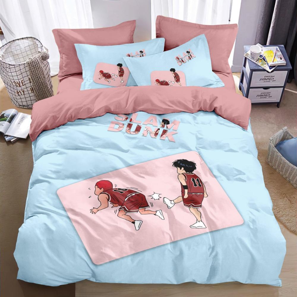 Cartoon Basketball Duvet Cover pillowcase Bedroom Decoration Children Gift adult Single Double bed Large SizeZip Duvet Cover