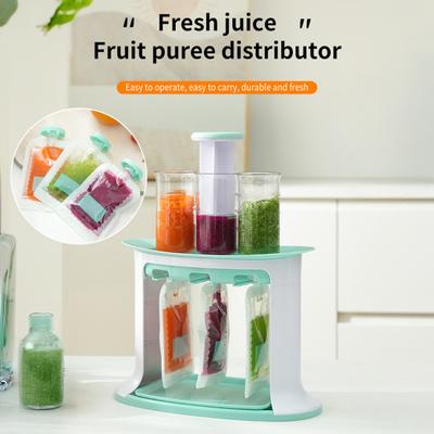 Yousheng Baby Компот из фруктов Заправочная станция Контроль порций Диспенсер для еды Пакетоделатель для детского фруктового пюре с 10 пакетами для выдавливания