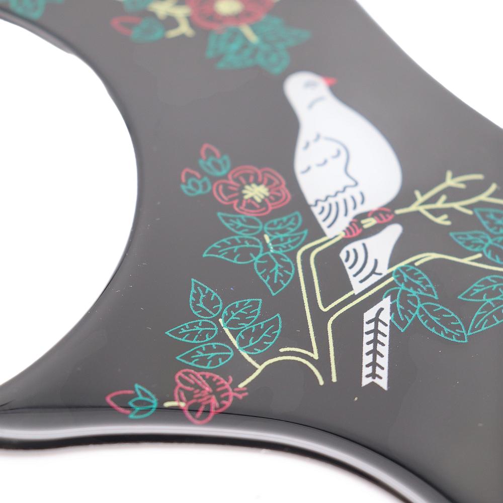 1R Pigeon Flower Crystal Epoxy Resin Guitar Pickguard Elastic Soft Rubber Anti-Scratch Plate For Folk Acoustic Guitar