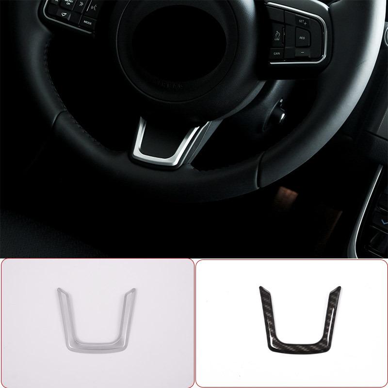 Carbon Fiber Chrome Interior Accessories Steering Wheel Trim Sequ For Jaguar XE XF F-Pace F Pace x761