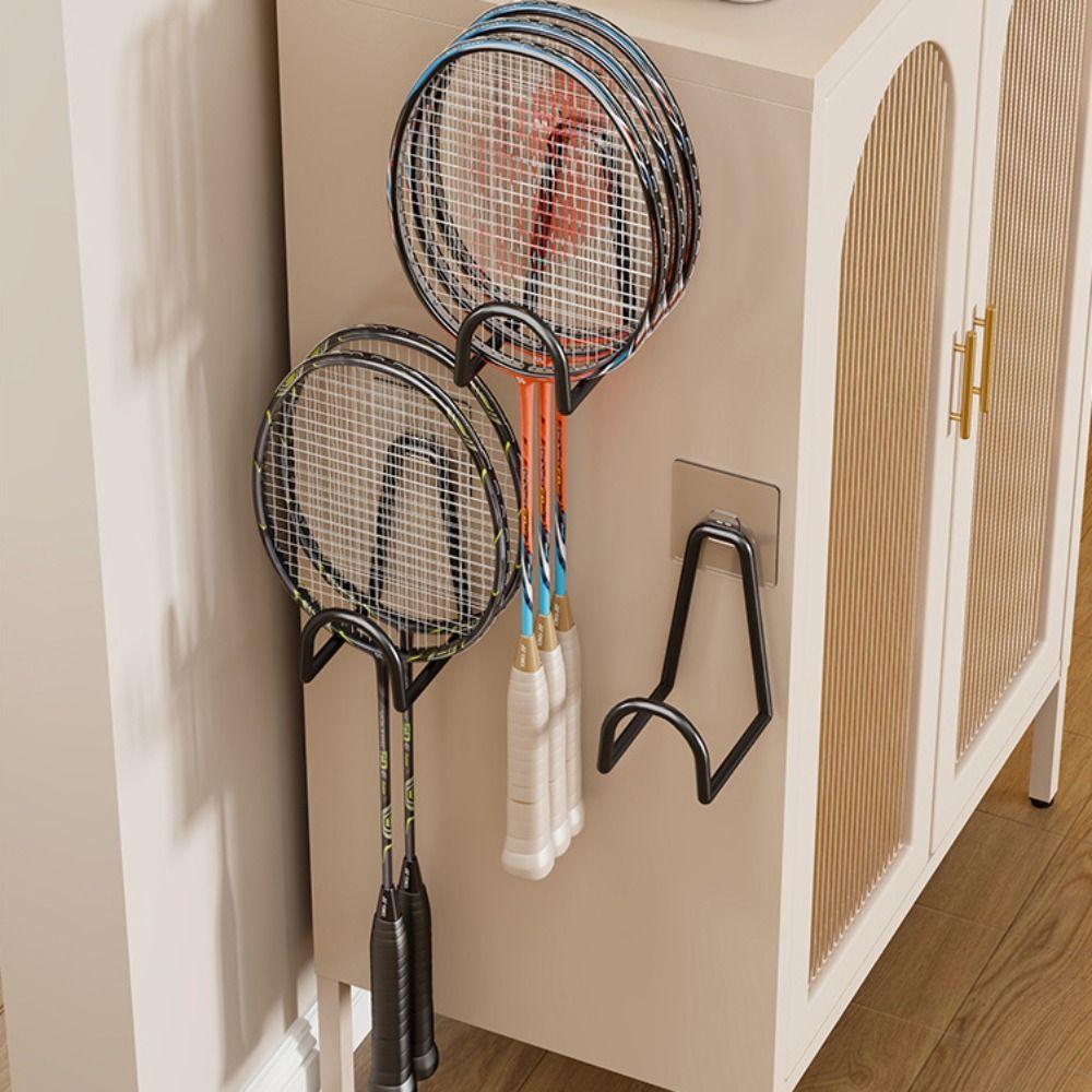Punch Free Badminton Racket Rack Pickleball Rackets Wall Holder  for Badminton/Tennis/Pickleball