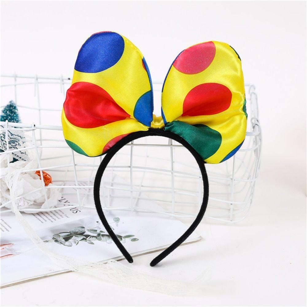 Cloth Headbands for Women Polka Dots Clown Hat Cosplay Props Clown Accessories Christmas