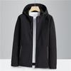 Outdoor Spring and Autumn Large Size Casual Warm Mountaineering Clothing Men's Soft Shell Clothing Men's Hooded Cardigan Jacket