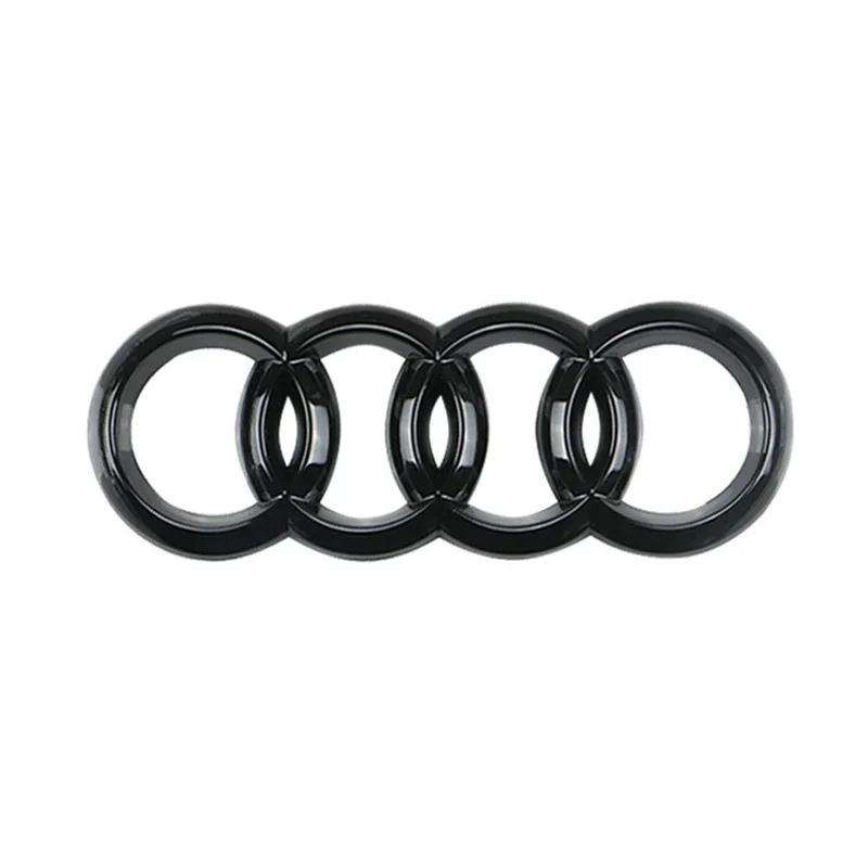 QR3 For M3 A1 A3 A4 A5 A6 A7 Q7 Q3 Q5 Q8 4 Ring Logo ABS Chrome Black Hood Front Bonnet Grill Rear Trunk Emblem Logo Badge Decal