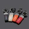 1pcs Leather Keychain Car KeyRing Chain Holder Auto Key Accessories For Mitsubishi Asx Lancer Triton Galan Colt Evolution Evo