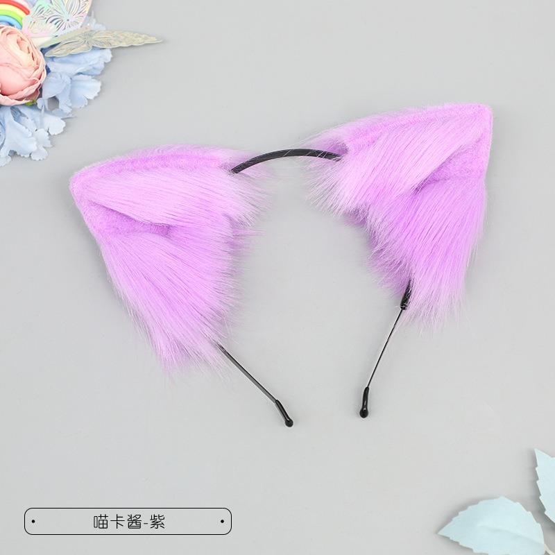 Handmade cute plush animal cat ear headgear fox ear party headband simulation animal ear hair accessories
