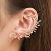 Fashion No Pierced Ear Clip Cuff Wrap Earrings Leaf Feather Pendant Non-piercing Clip Earrings for Women Party Statement