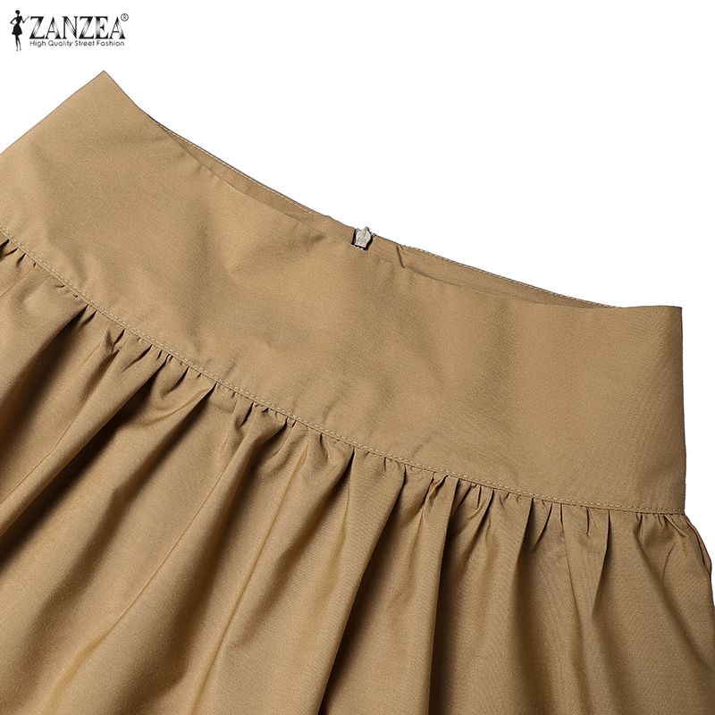 ZANZEA Женские повседневные однотонные свободные длинные юбки
