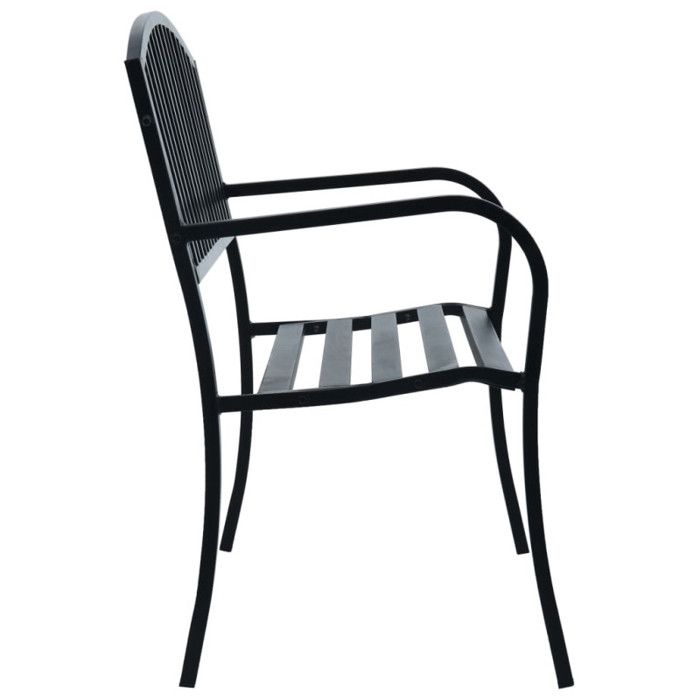 Banc de jardin - vidaXL - 47941 - Acier - Noir - 125 cm - 2 personnes