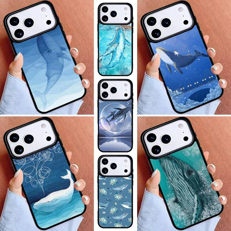 Красивый рисунок Синего кита Мягкий чехол для телефона для iPhone 16e 15 14 13 12 17 Pro Max Plus Air 17pro Чехол Coque