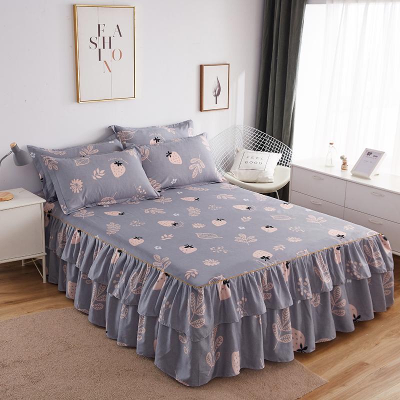 1PC Pastoral Style Bed Cover Colchas De Cama Matrimonial Double Lace Bed Skirt King Bedsheets Skirts (pillowcase Need Order)