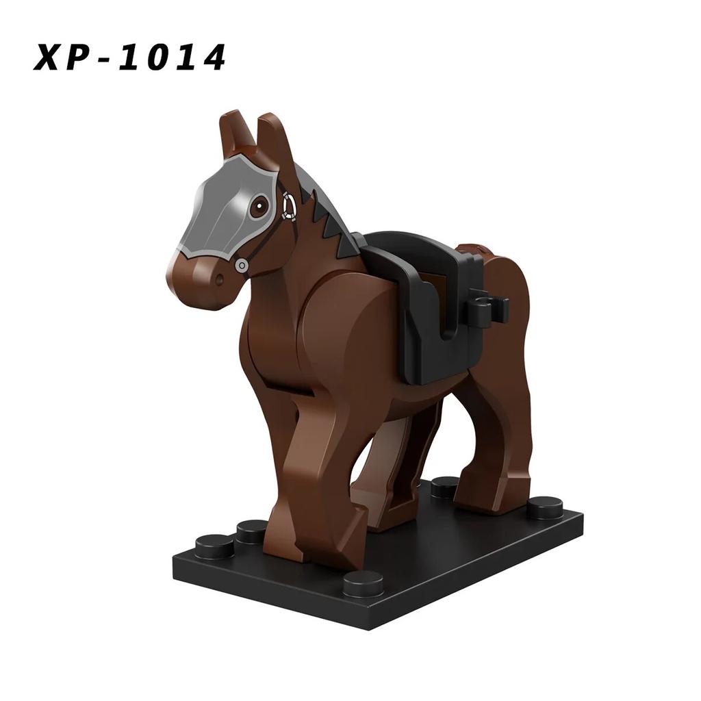 Plastic Blocks Mini Blocks Action Figures War Medieval Knight Horse  Wolf   Saddle  Bridle Toy Blocks For Children