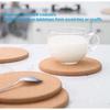 Stylish wooden cork coasters, 5mm thick, 10cm diameter, round, pack of 12, heat-resistant, non-slip, for drinks, warm gifts, large capacity, suitable