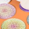Acrylic Coaster Gradient Wave Design Cup Pads Heat-Resistant Round Table Mats for Drinks Decorative Kitchen Essentials