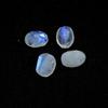 8X11MM Natural Rainbow Moonstone Checker Cut 13Cts. Oval Gemstone 4Pcs Lot RML-458