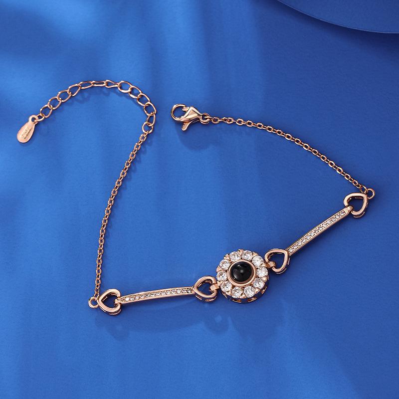 Браслет с проекцией 'Я люблю тебя' на 100 языках - Настраиваемый с цветной фотографией, Идеальный рождественский подарок.