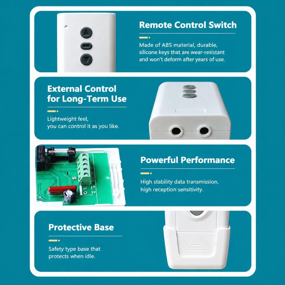 White Remote Control Switch Self-Learning Code Wireless Remote Controller  Motorized Curtain