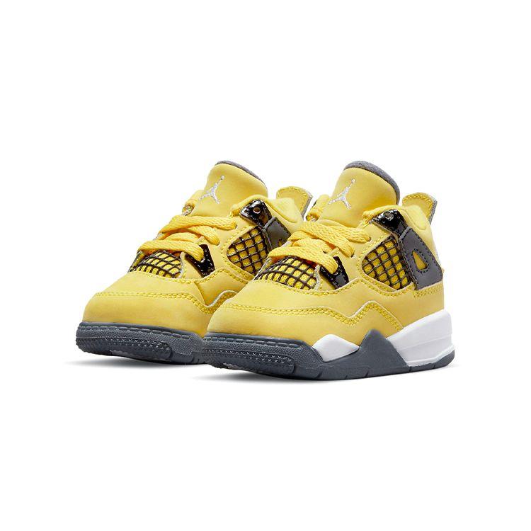 Air Jordan 4 Retro TD Lightning 2021 Детские кроссовки Yellow Tour-Yellow Multi-Color BQ7670-700